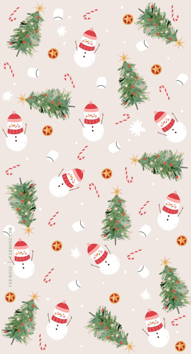 Festive Christmas Wallpapers To Bring Warmth & Joy To Any Device : Christmas Tree & Snowman Wallpaper