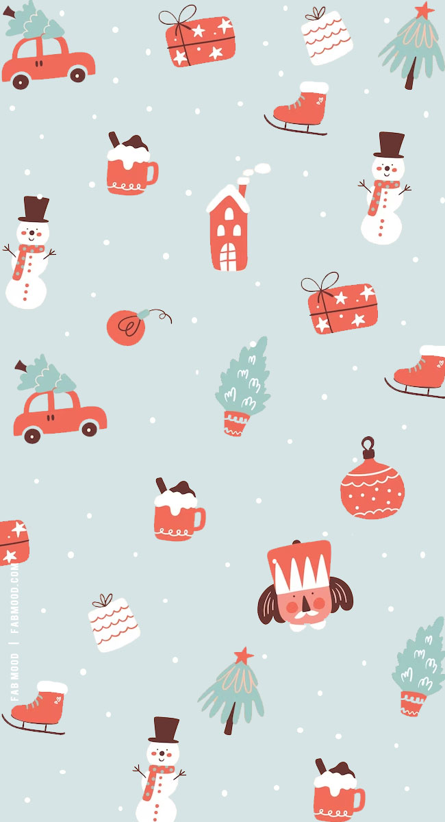 Festive Christmas Wallpapers To Bring Warmth & Joy To Any Device : Festive Light Blue Wallpaper
