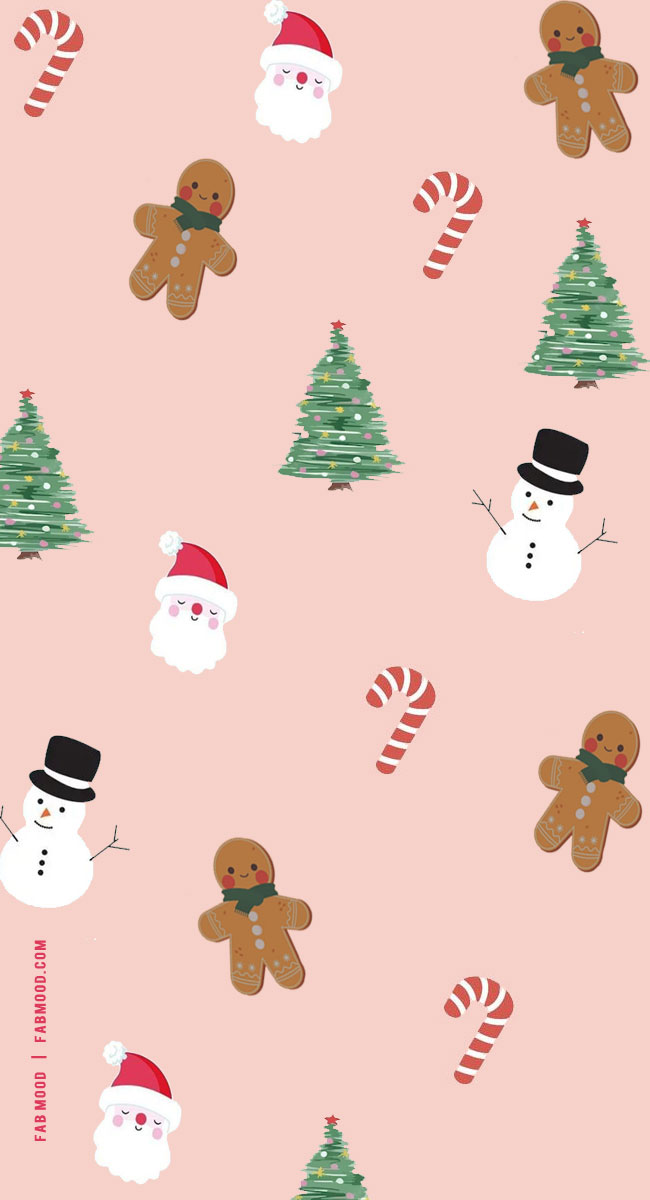 Festive Christmas Wallpapers To Bring Warmth & Joy To Any Device : Candy Cane, Santa & Gingerbread Wallpaper
