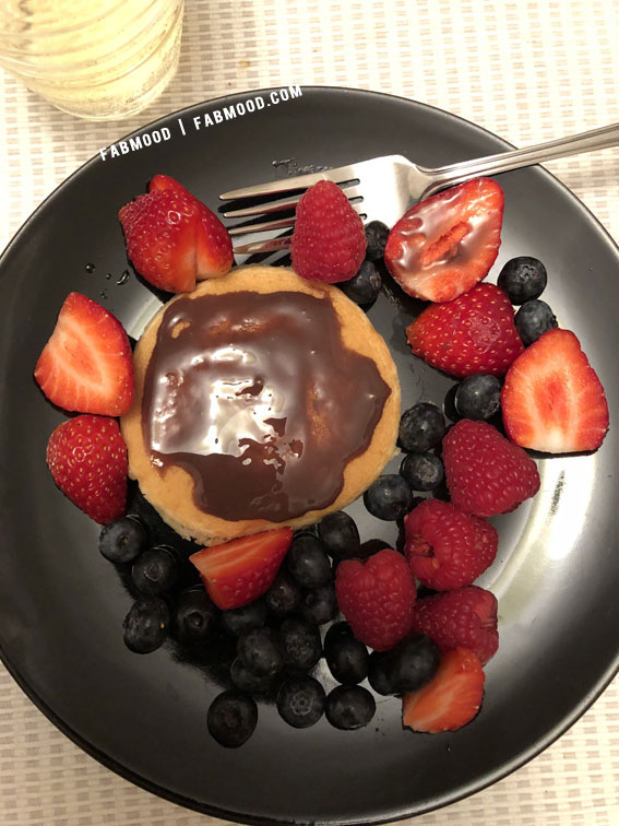 Temptation on a Plate Food Snapshot : Pancake & Fruit Healthy Breakfast