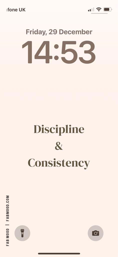 White Lock Screen Elegance Wallpaper Ideas : Discipline & Consistency