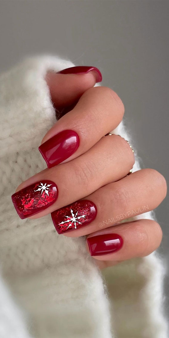 christmas nail designs , red Christmas nails, Christmas nails, red festive nails, red nail designs for christmas, easy christmas nail art, red nails, festive nails, red christmas nails, Christmas nails red, red Christmas nails short