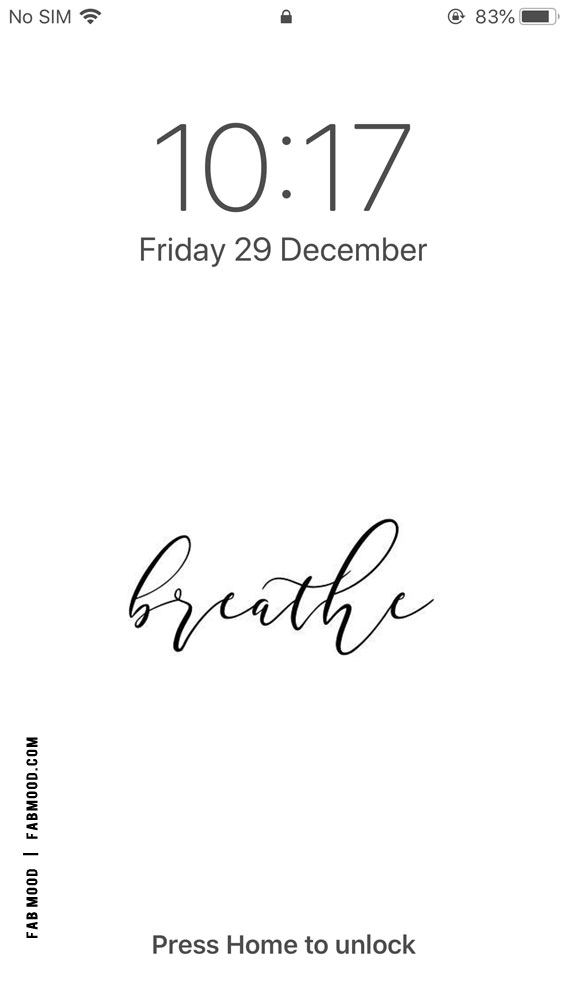 White Serenity Home Screen Wallpaper : Breathe’ in White