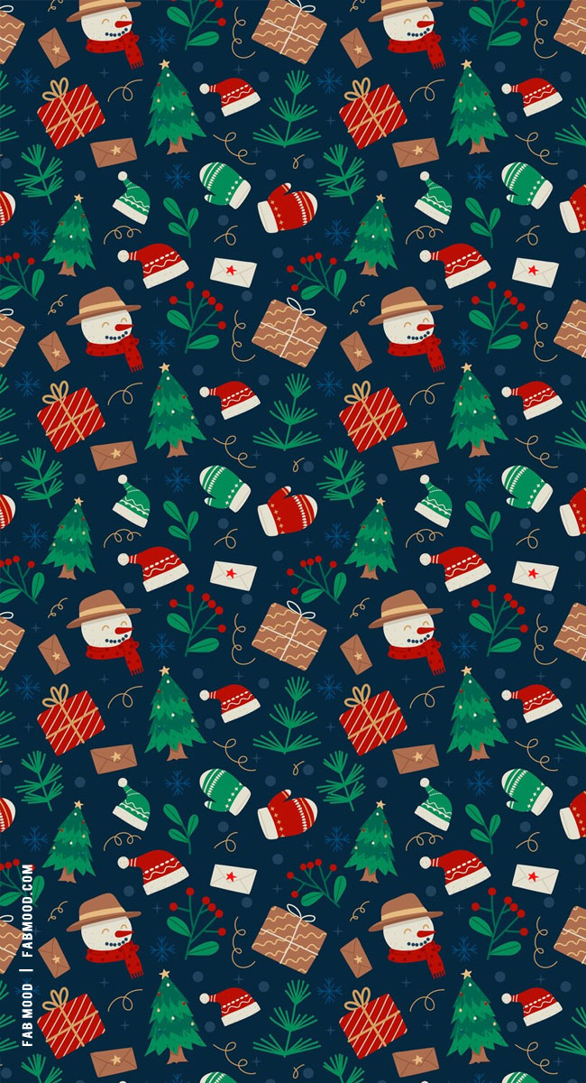 Joyful Christmas Wallpapers : Jack Snowman & Present Wallpaper