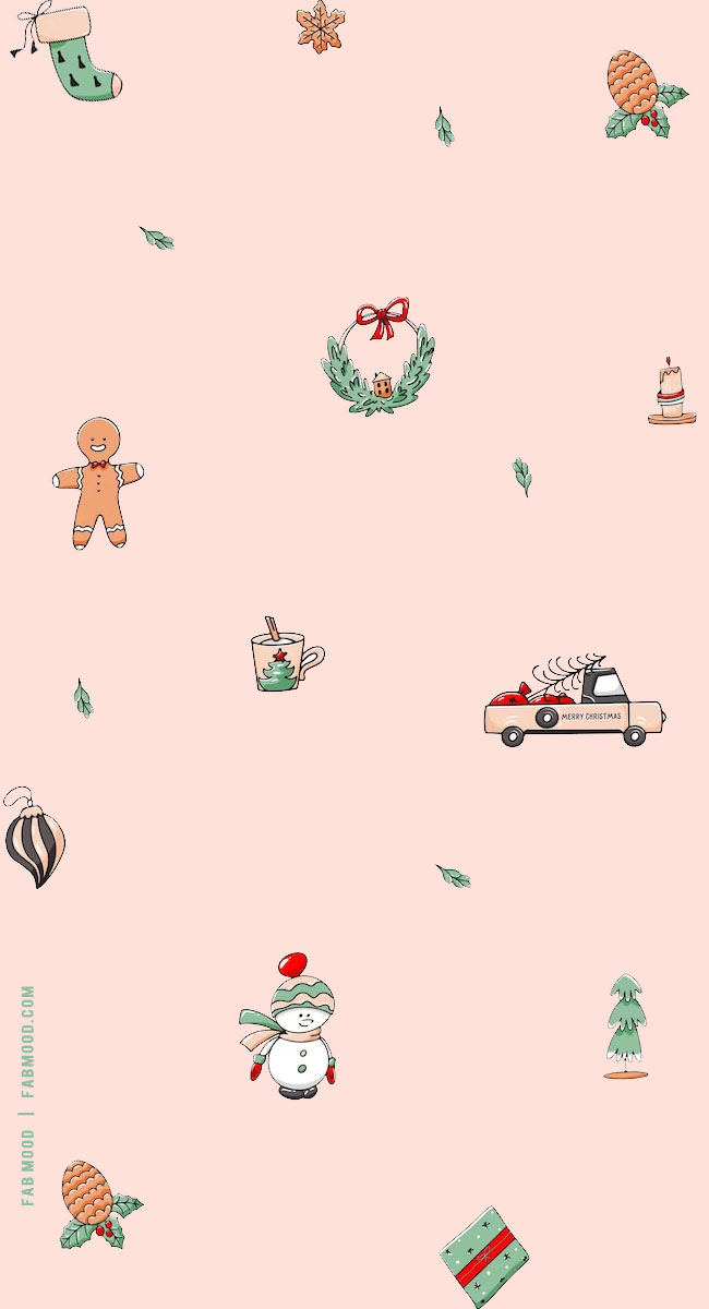 Festive Christmas Wallpapers To Bring Warmth & Joy To Any Device : Festive Doodle Wallpaper
