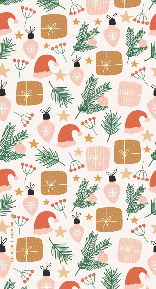 Joyful Christmas Wallpapers : Present Light Grey Wallpaper