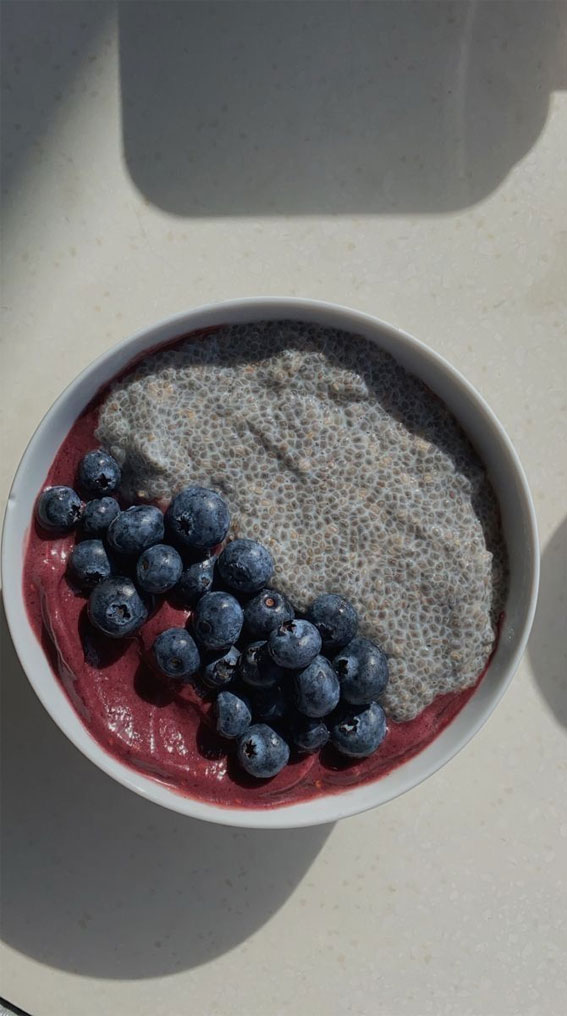 Exploring the Health Benefits of Wholesome Breakfast Bowls : Blueberry Smoothie Bowl with Chia Seed Pudding