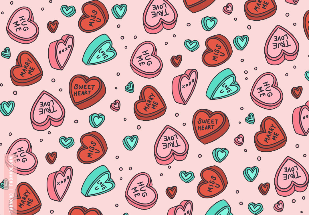 Captivating Valentine’s Wallpaper Ideas : Love Hearts Candies