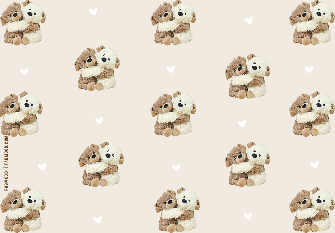 17 Cute Teddy Bear Wallpaper Ideas for Every Device : Brown & White Teddy Bears