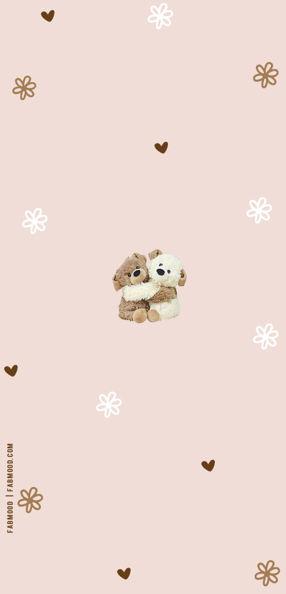 17 Cute Teddy Bear Wallpaper Ideas for Every Device : Teddy, Love Heart & Flower