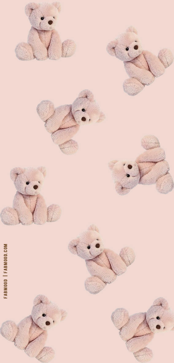 17 Cute Teddy Bear Wallpaper Ideas for Every Device : Teddy Bear on Pink Wallpaper