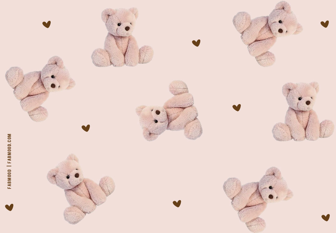 17 Cute Teddy Bear Wallpaper Ideas for Every Device : Cute Teddy & Brown Heart