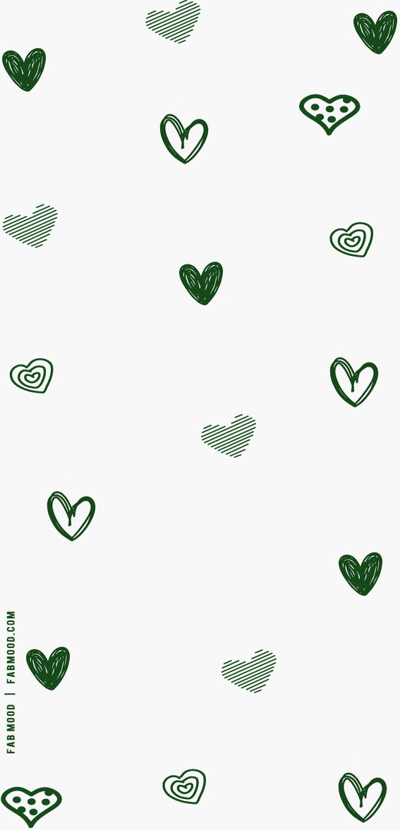 March Wallpaper Ideas for Any Device : Green Love Hearts