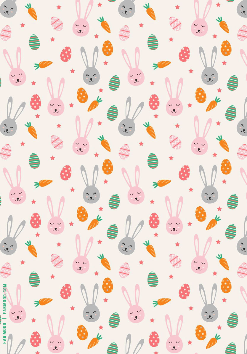 Easter Wallpapers For Every Device : Grey & Pink Bunnies