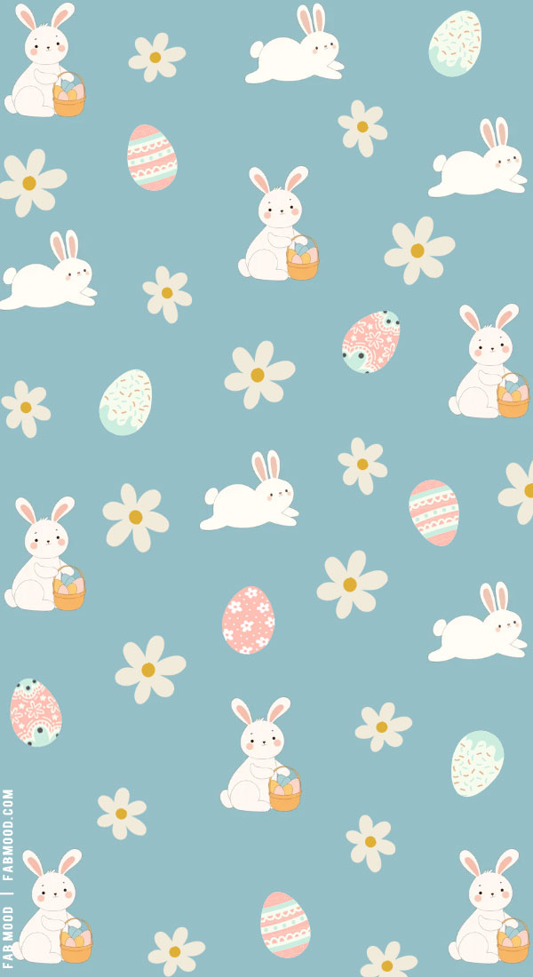 Easter Wallpapers For Every Device : Bunny Duck Egg Blue Wallpaper