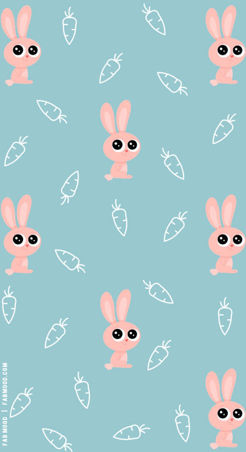 Easter Wallpapers For Every Device : Preppy Bunny & Carrot Easter Wallpaper