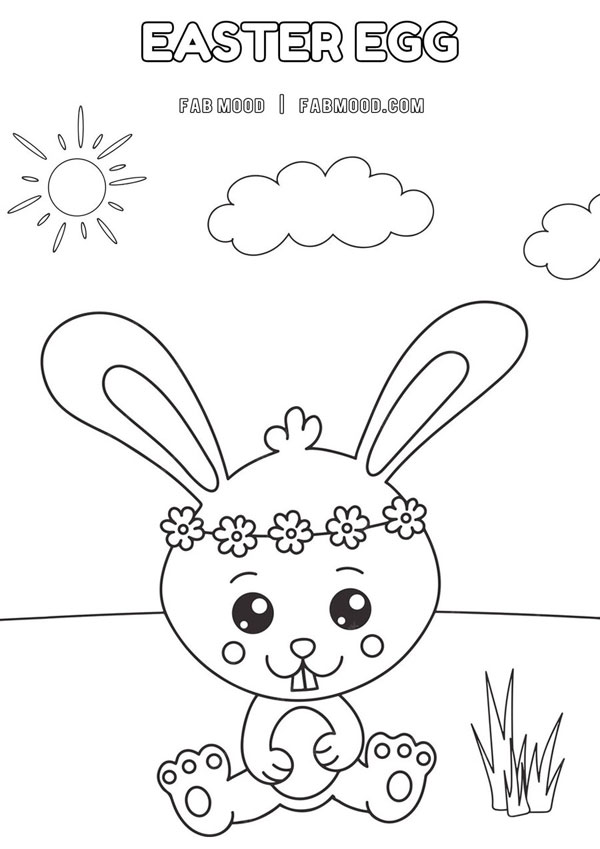 Download 10 FREE Simple Easter Colouring Pages for Children : The Cutest Bunny