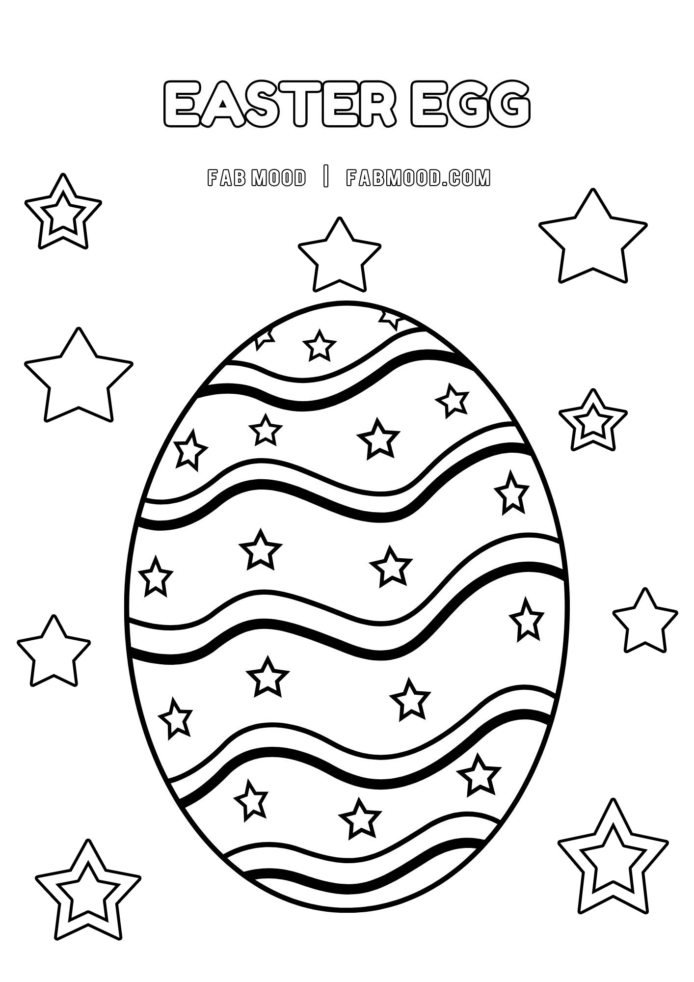 FREE 10 Easter Colouring Pictures : Easter Egg & Stars