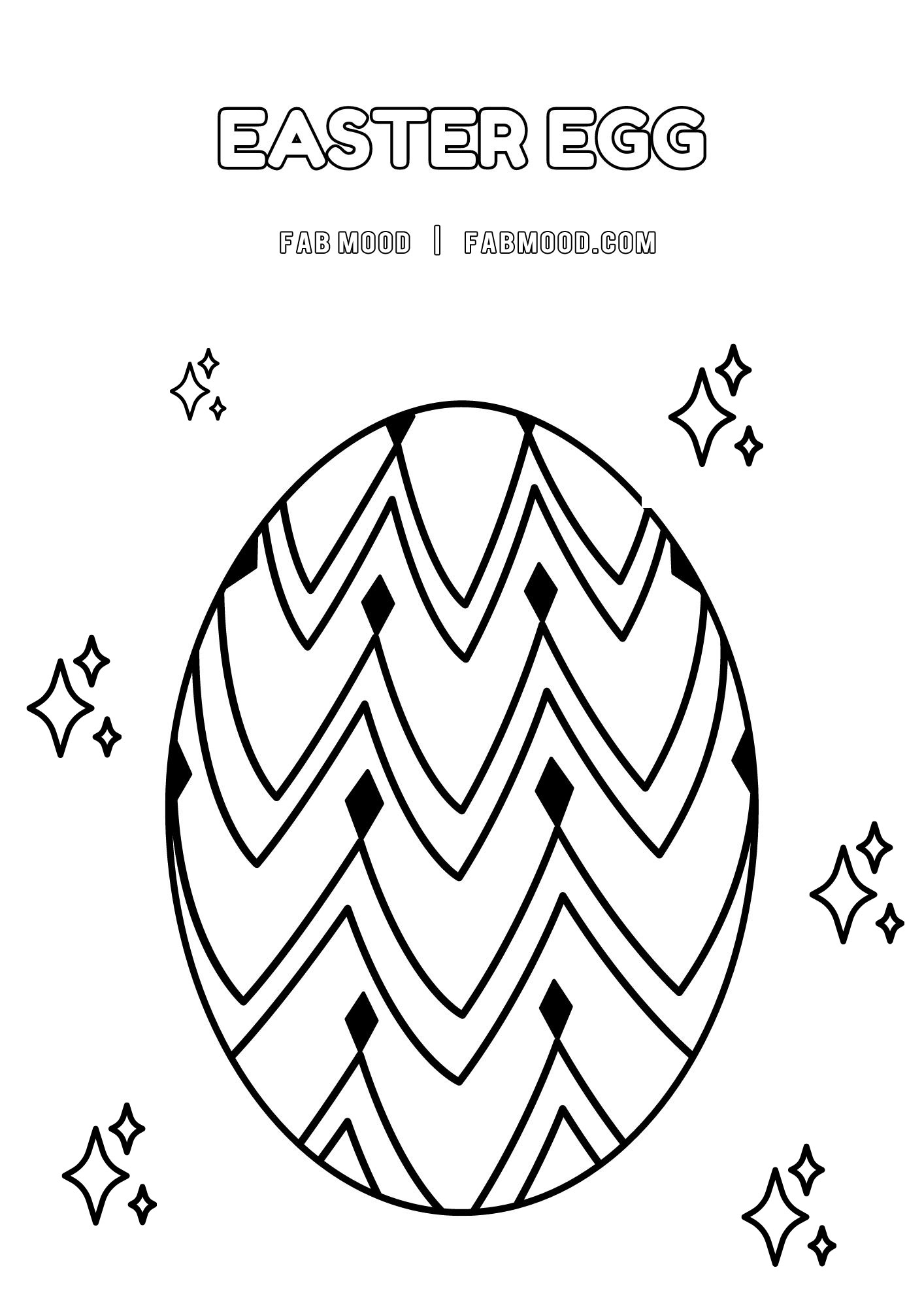 FREE 10 Easter Colouring Pictures : Easter Egg & Star Sparkles