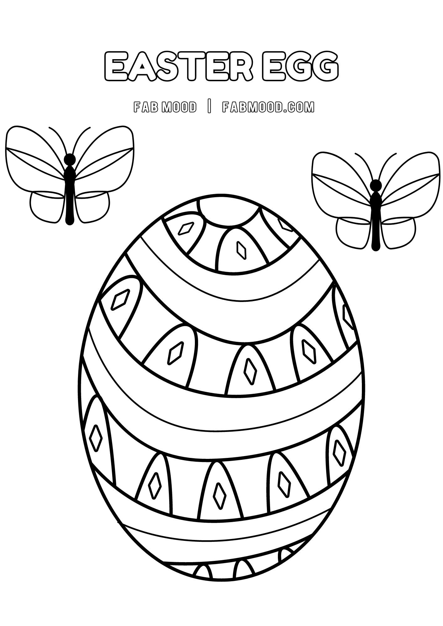 FREE 10 Easter Colouring Pictures : Butterflies & Easter Eggs