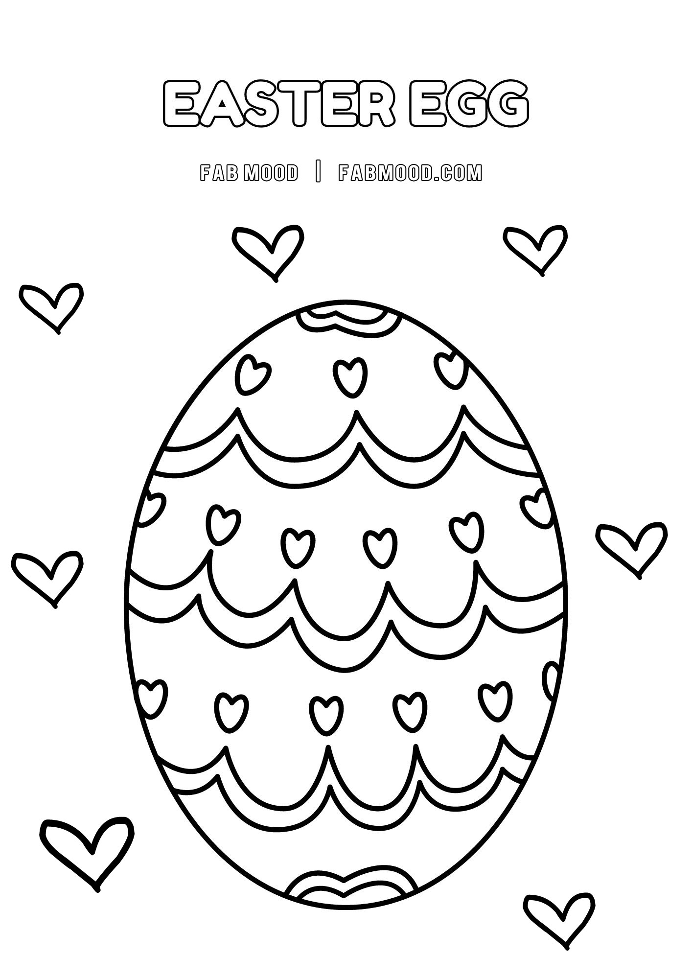 FREE 10 Easter Colouring Pictures : Easter Egg & Love Hearts