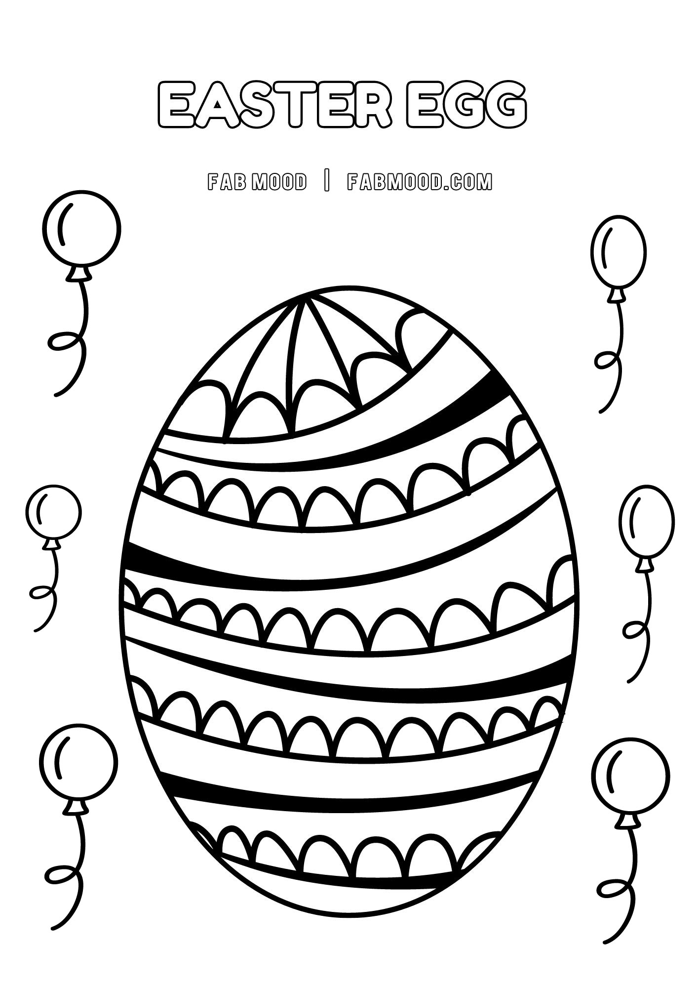 FREE 10 Easter Colouring Pictures : Easter Egg & Balloons
