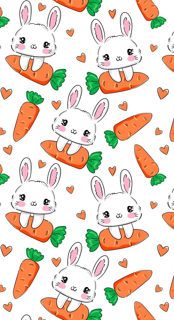 21 Easter Wallpapers Designed for Phones and iPhones : Adorable Rabbit Easter Wallpaper