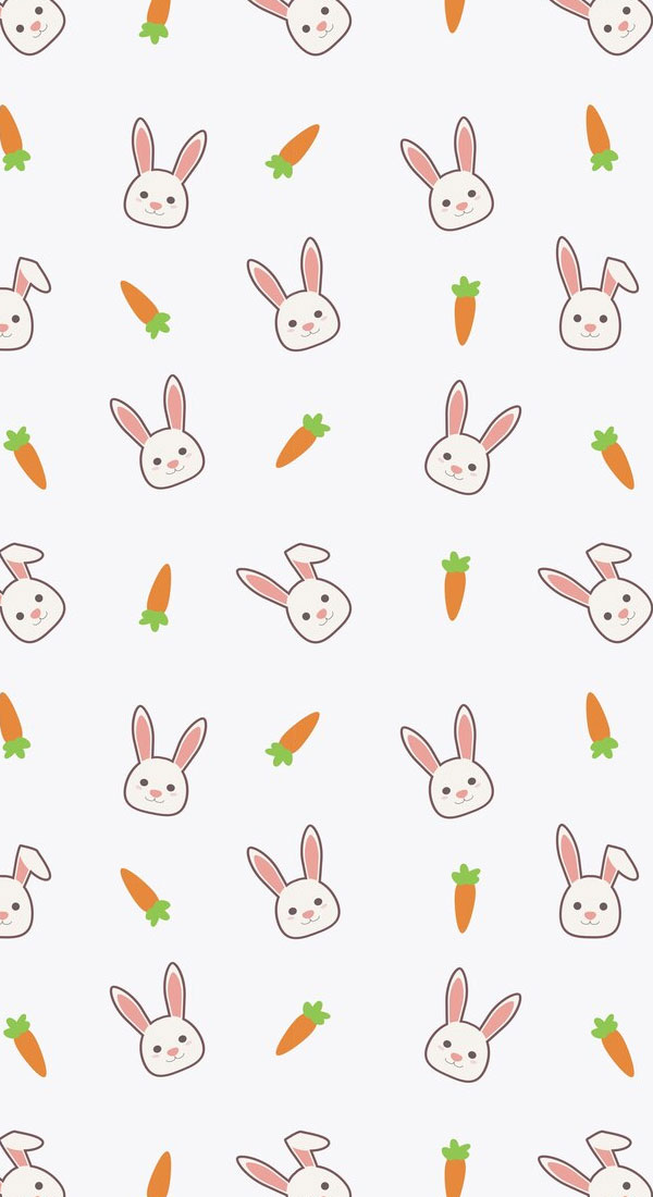 21 Easter Wallpapers Designed for Phones and iPhones : Simple Bunny & Carrot Wallpaper