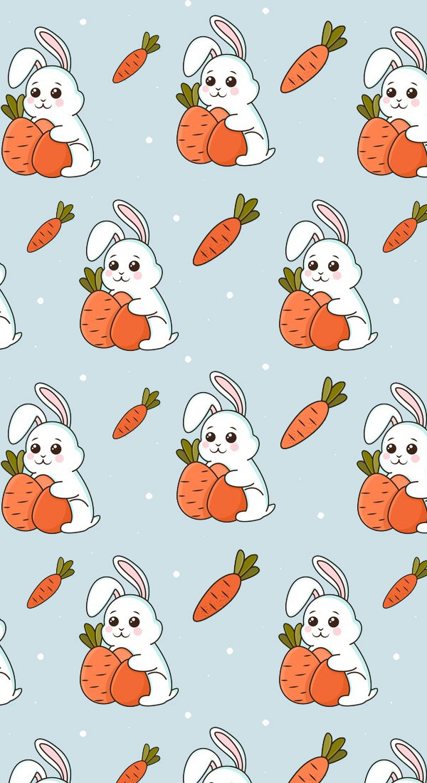 21 Easter Wallpapers Designed for Phones and iPhones : Adorable Bunny Easter Wallpaper