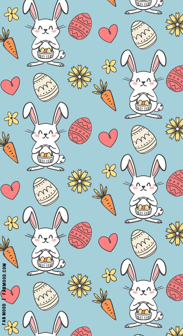 Easter Wallpapers For Every Device : Preppy Easter Pattern Sky Blue Background