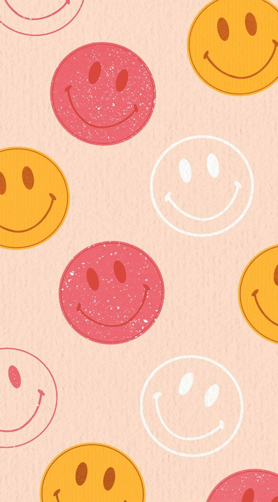 50 Preppy Wallpaper Ideas To Elevate Your Screen Style : Retro Smiley Face Wallpaper