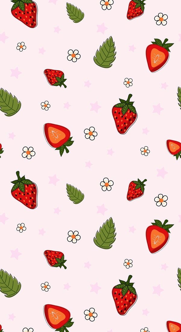50 Preppy Wallpaper Ideas To Elevate Your Screen Style : Fresh Strawberry & Daisy