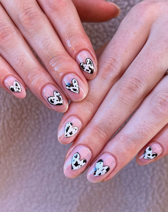 Moo-ve Over 21 Chic Cow Print Nail Designs : Subtle Valentine’s Nails