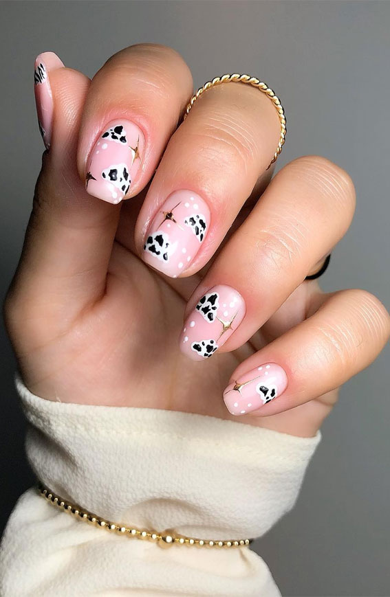 Moo-ve Over 21 Chic Cow Print Nail Designs : Clouds & Stars